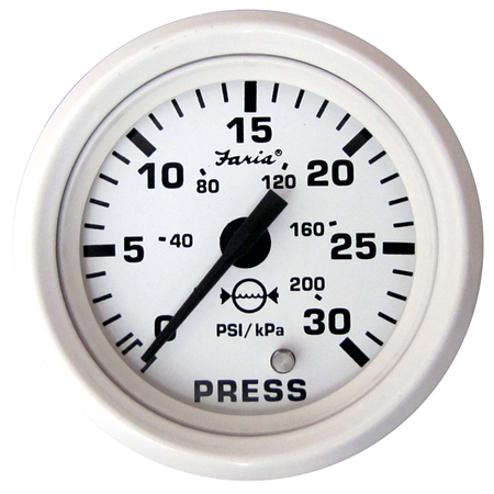 FARIA BEEDE INSTRUMENTS Dress White 2" Water Pressure Gauge Kit - 30 PSI 13108